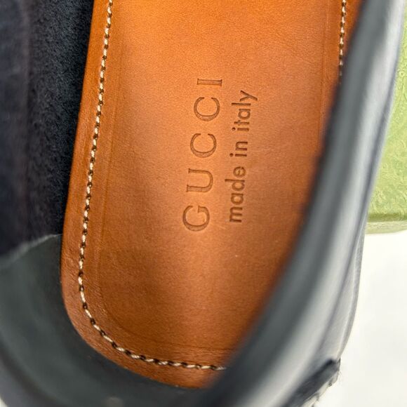 Men’s Gucci ayrton web stripe driver loafers size 12 fits 12.5 US made in Italy - Picture 7 of 9